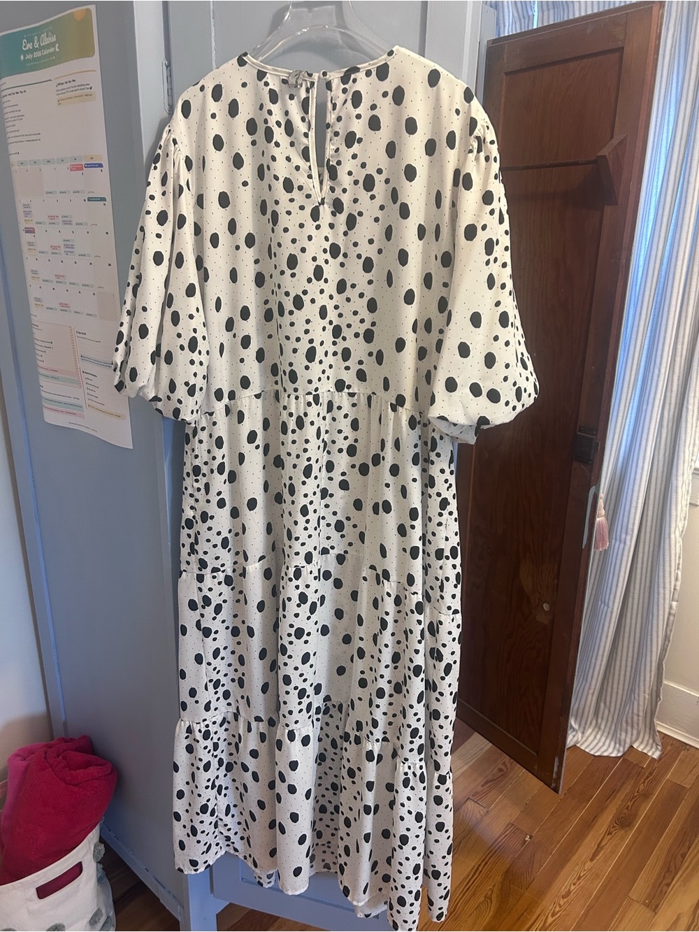 Influence Plus Smock Dalmatian Polka Dot Maxi Dress